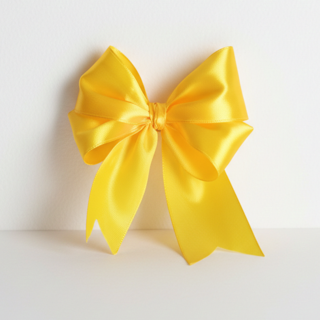 Saténová stuha 40 mm žlutá – dekorativní mašle a balení dárků